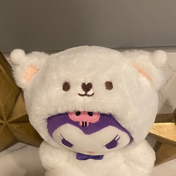 Hello Kitty Kuromi Plush in bear outfit - Picture 3 of 6